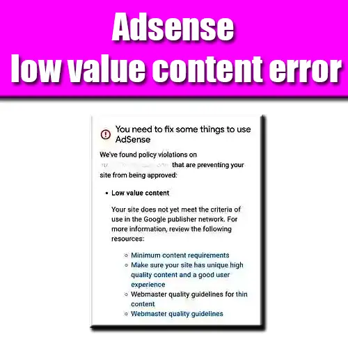 adsense low value content